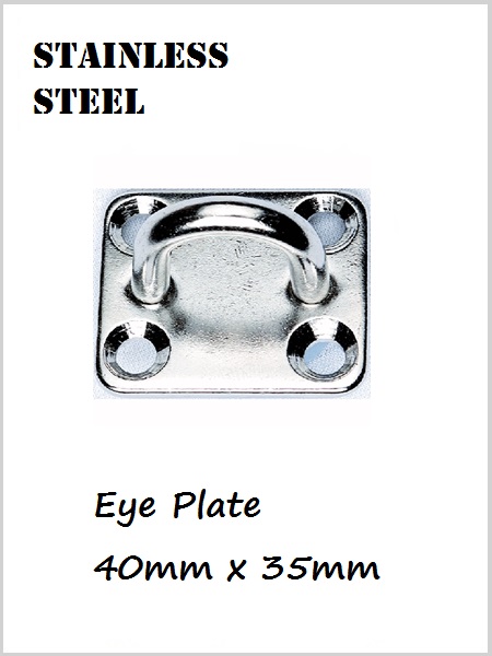 Stainless Steel Eye Plate / Pad Eye 40mm x 35mm